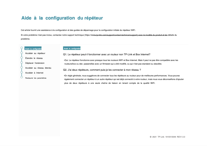 Page n°1 - Manuel utilisateur TP-Link RE705X