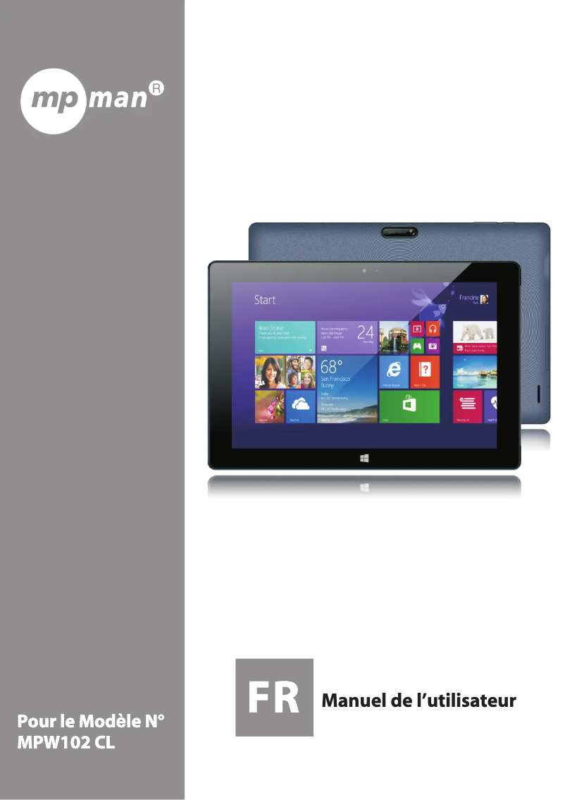 Page 1 de la notice Manuel utilisateur Mpman MPW 102 CL