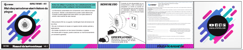 Image de la première page du manuel de l'appareil REPELTRONIC-003