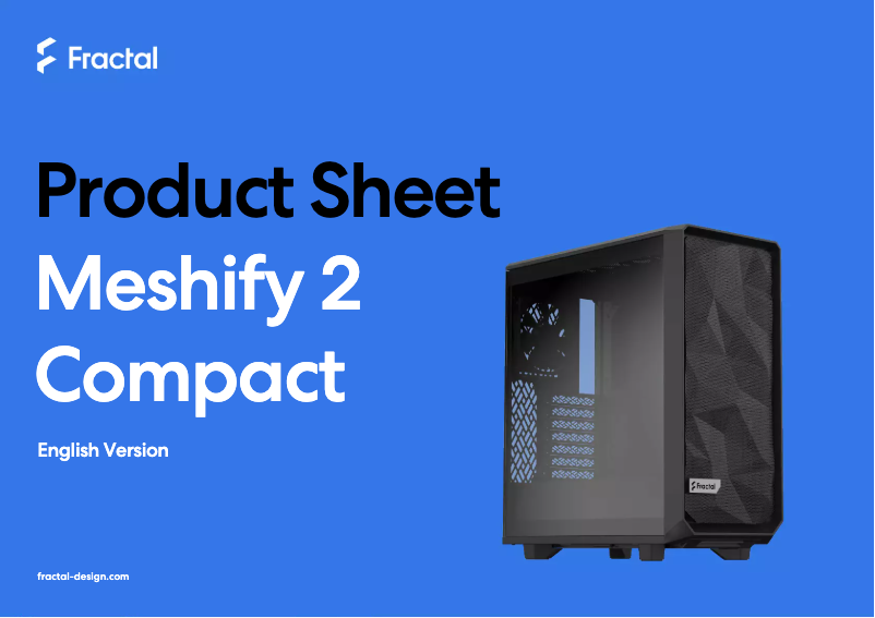Page 1 de la notice Fiche technique Fractal Design Meshify 2 Compact