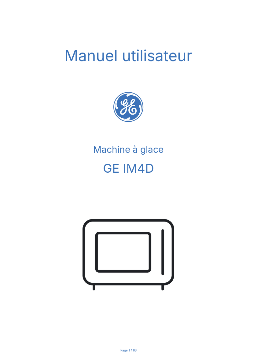 Page n°1 - Manuel utilisateur GE IM4D