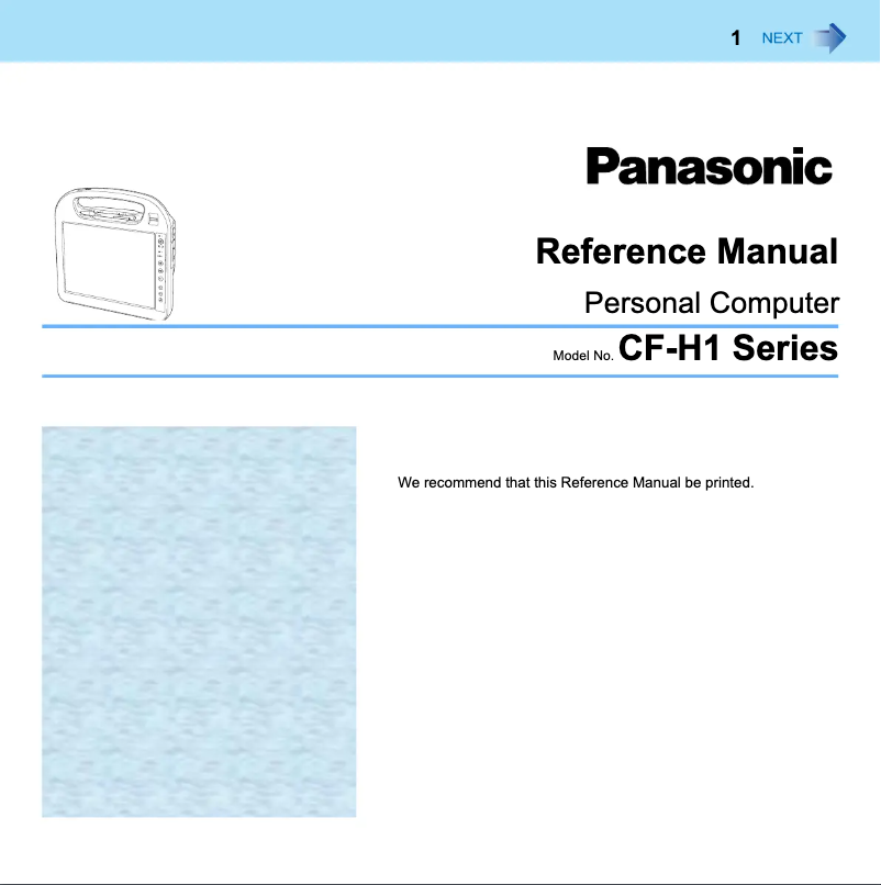 Image de la première page du manuel de l'appareil Toughbook H1