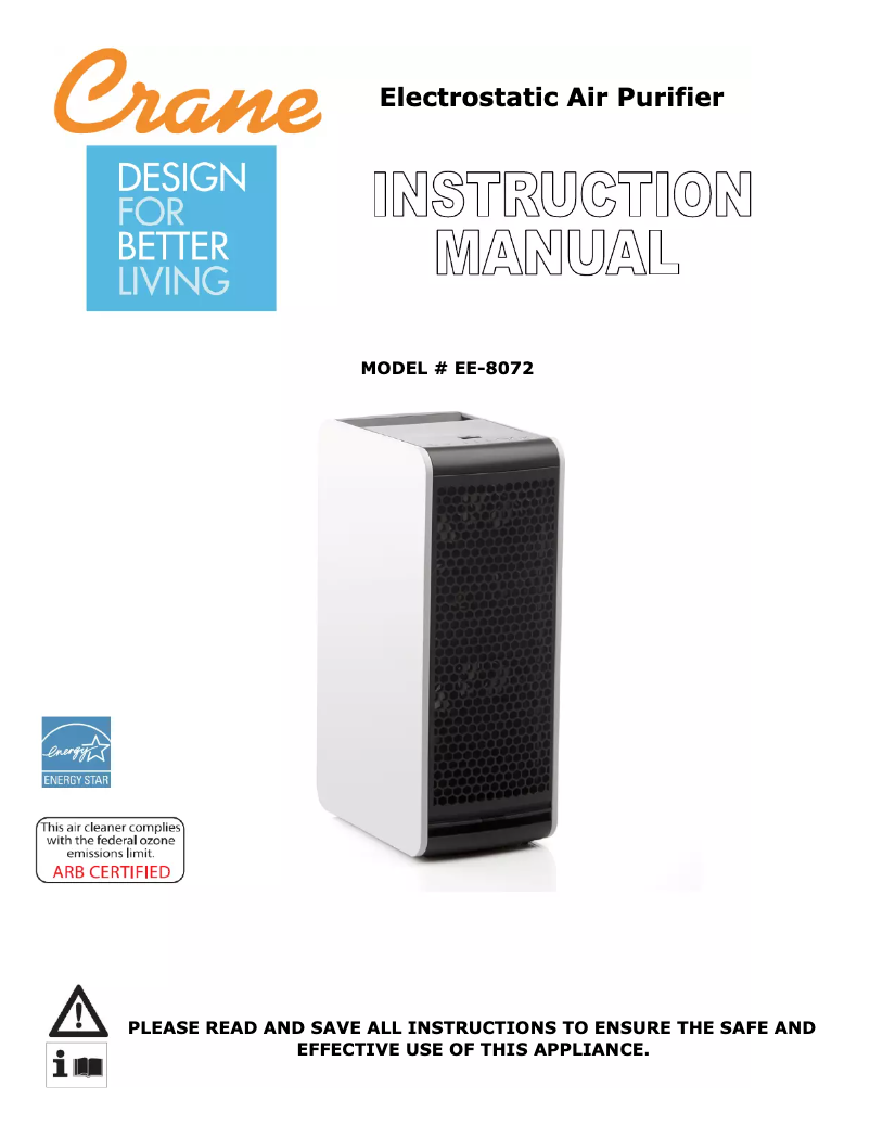 Page 1 de la notice Manuel utilisateur Crane EE-8072