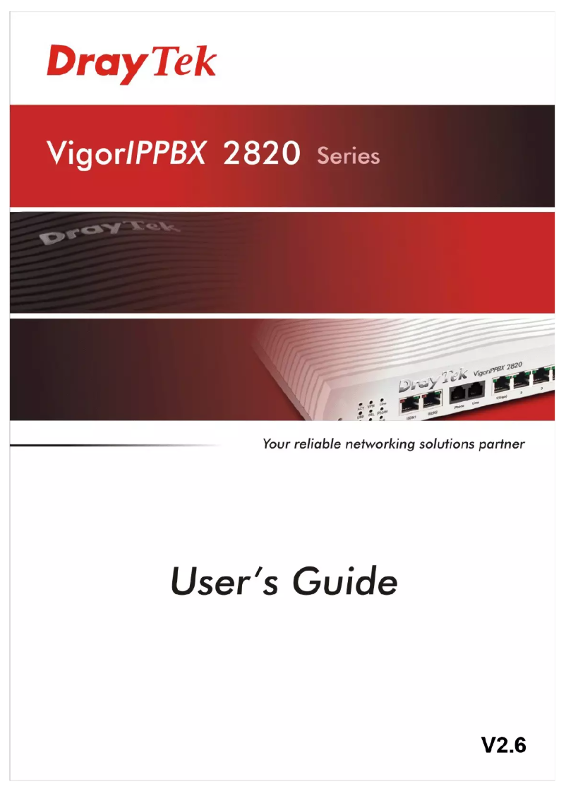 Page n°1 - Manuel utilisateur Draytek VigorIPPBX 2820