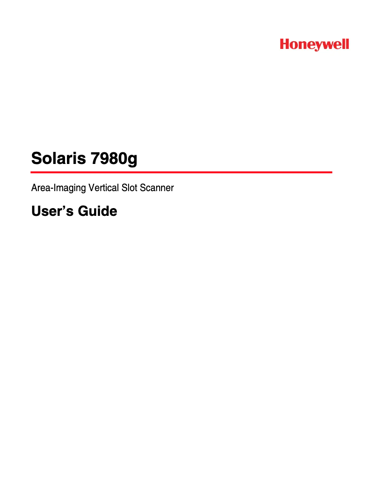 Image de la première page du manuel de l'appareil 7980G-2SERC-0