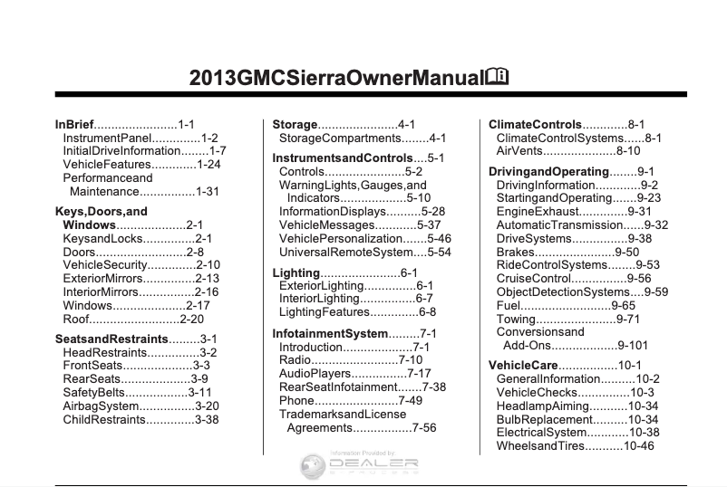 Página 1 del manual Manual de usuario GMC Sierra 1500 (2013)