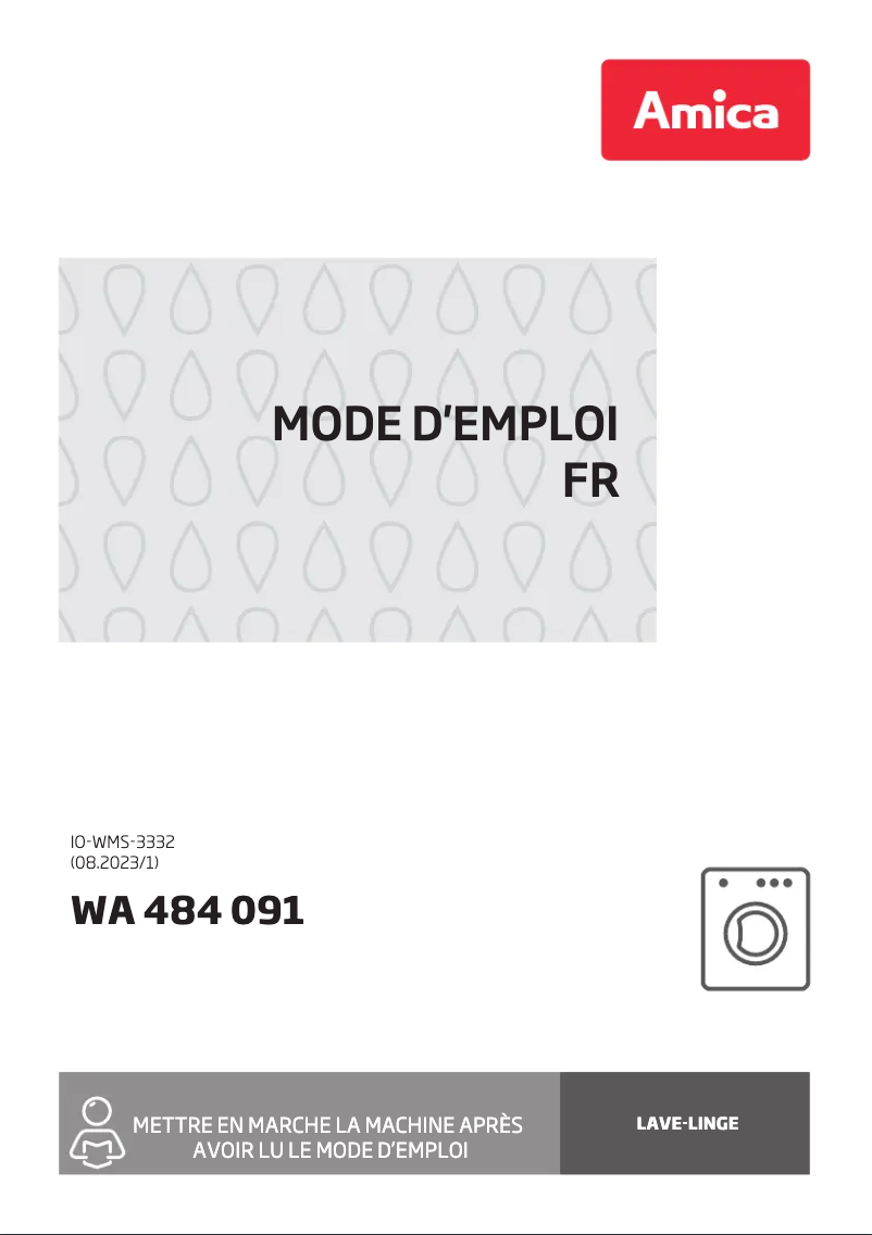 Page 1 de la notice Manuel utilisateur Amica WA 484 091