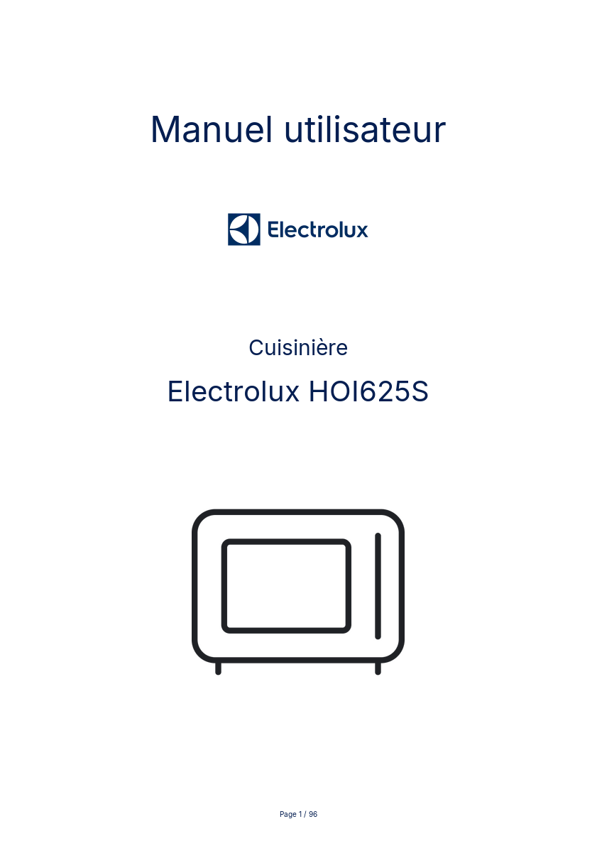 Page n°1 - Manuel utilisateur Electrolux HOI625S