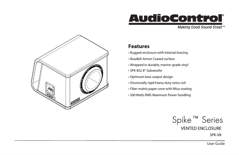 Página 1 del manual Manual de usuario AudioControl Spike SPK-V8
