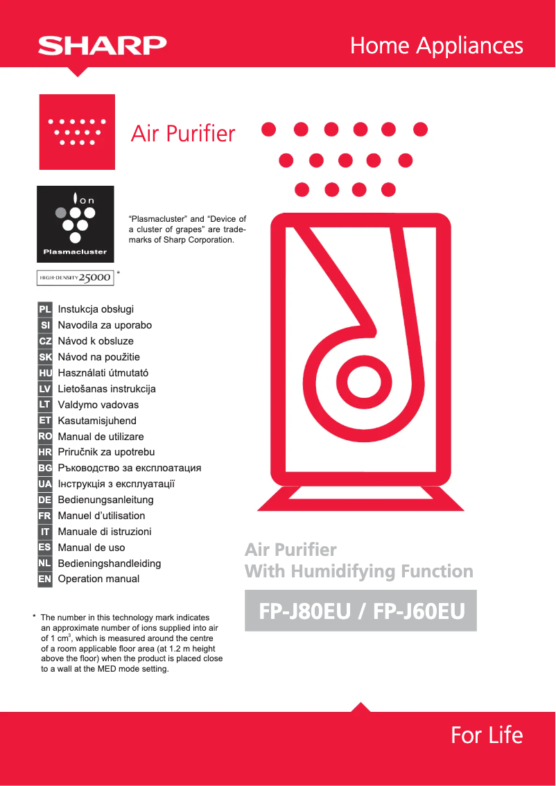 Page 1 de la notice Manuel utilisateur Sharp FPJ60EUW