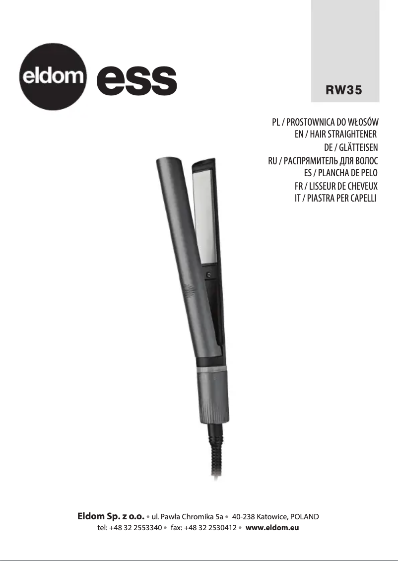 Image de la première page du manuel de l'appareil Ess RW35