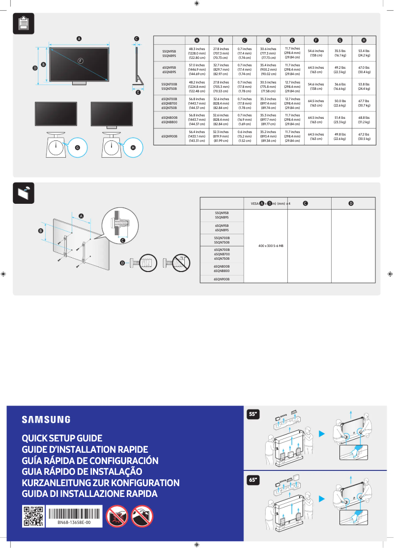 Image de la première page du manuel de l'appareil QA55QN95BAW