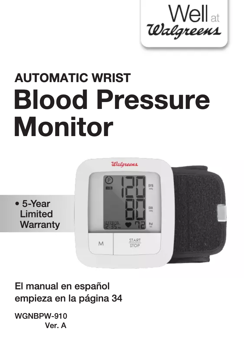 Page n°1 - Manuel utilisateur Walgreens WGNBPW-910A
