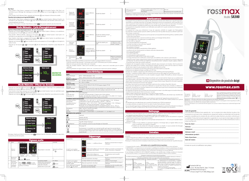 Image de la première page du manuel de l'appareil SA300