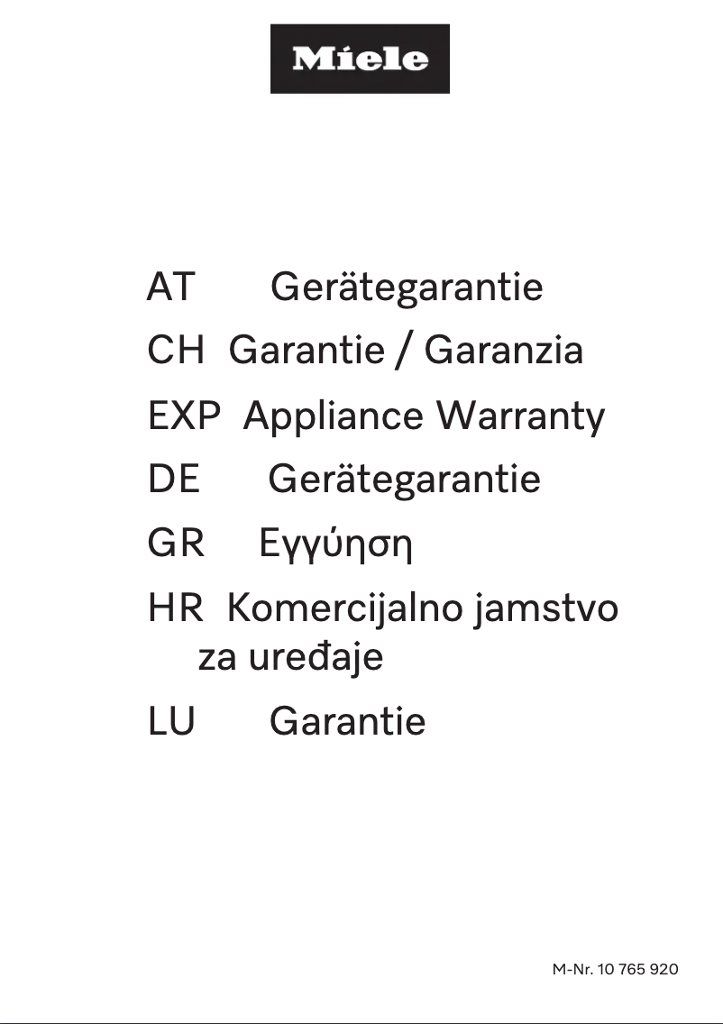 Page 1 de la notice Manuel utilisateur Miele KM 7466 FR 125 Edition