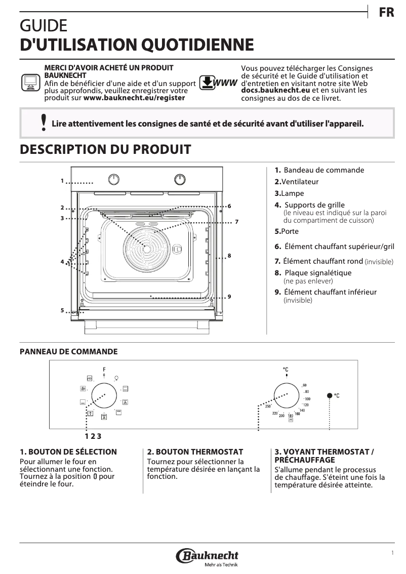 Image de la première page du manuel de l'appareil BAK3 NN8F IN