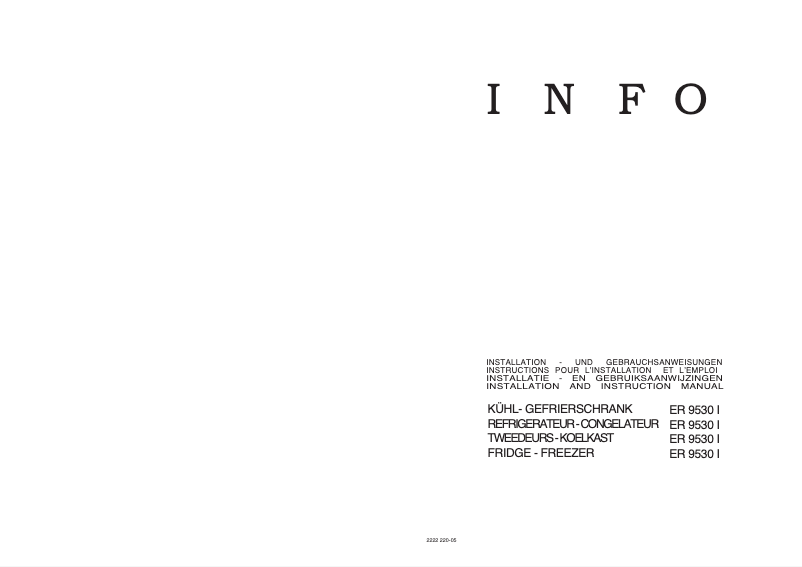 Page 1 de la notice Manuel utilisateur Electrolux ER 9530 I