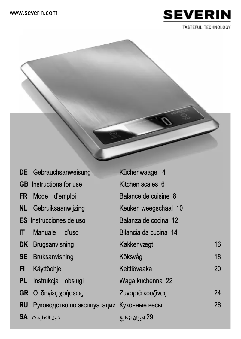 Page n°1 - Manuel utilisateur Severin KW 3669