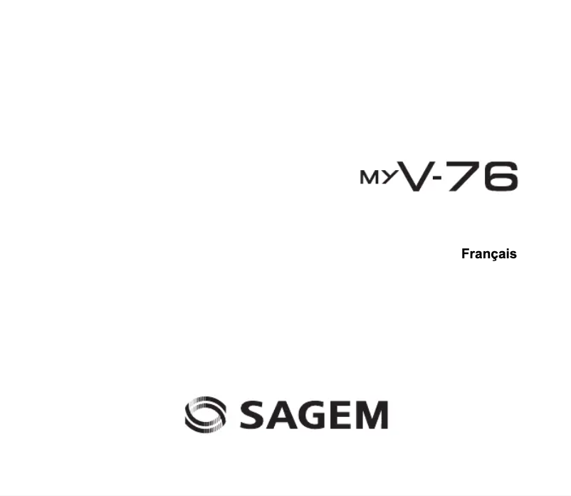 Page n°1 - Manuel utilisateur Sagem myV-76