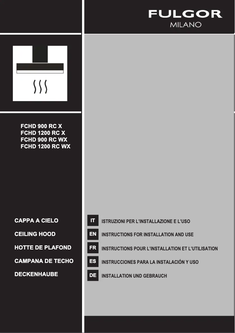 Page 1 of the manual User Manual Fulgor Milano FCHD 900 RC X