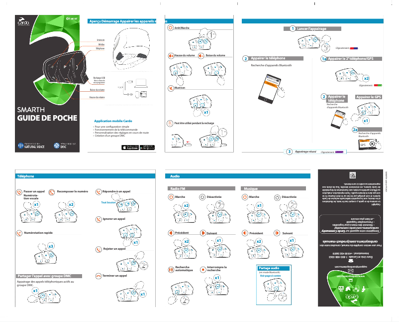 Page 1 de la notice Manuel utilisateur Cardo Scala Rider Smartpack