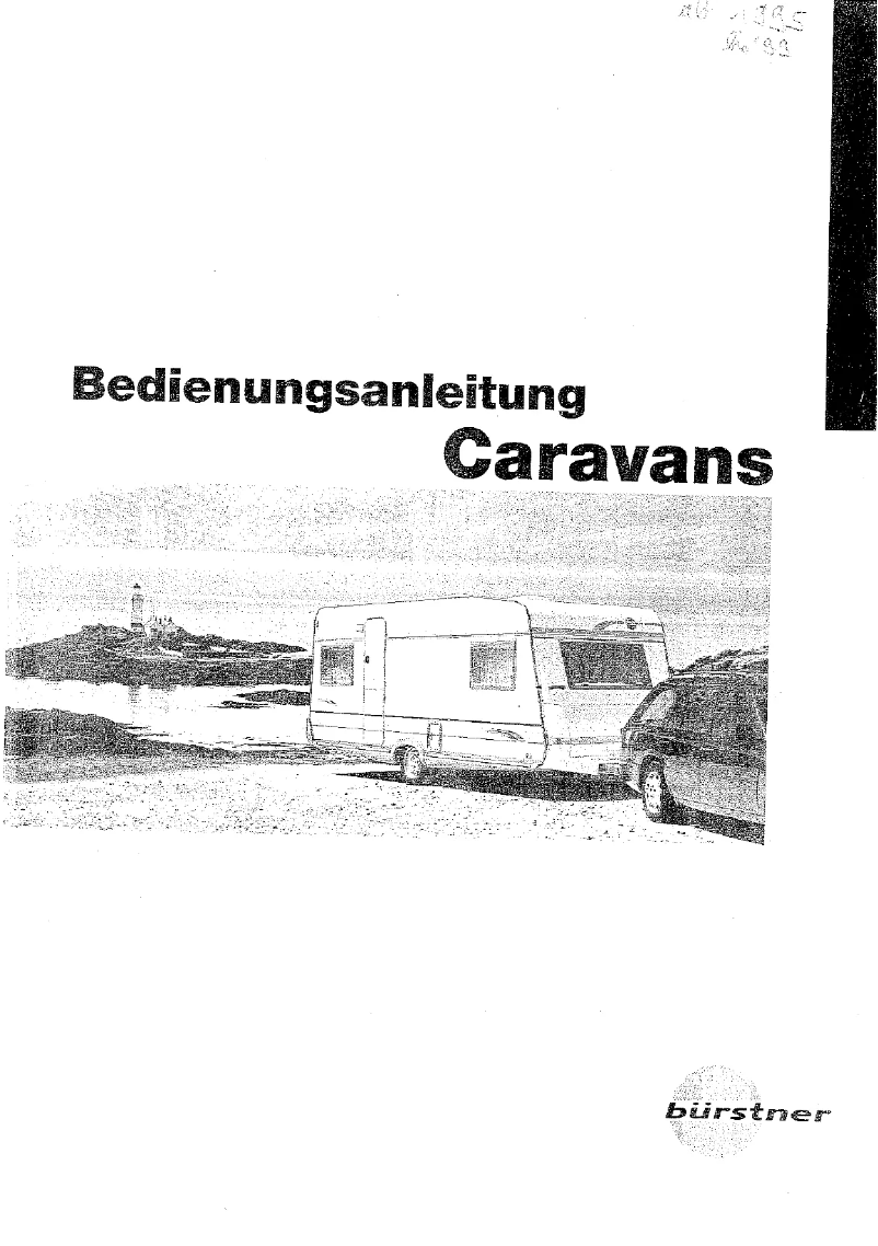 Page n°1 - Manuel utilisateur Bürstner Club (1995)