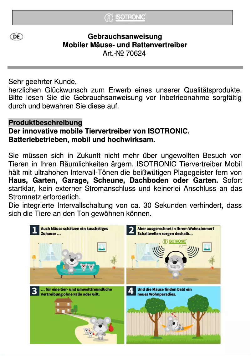 Image de la première page du manuel de l'appareil 70624