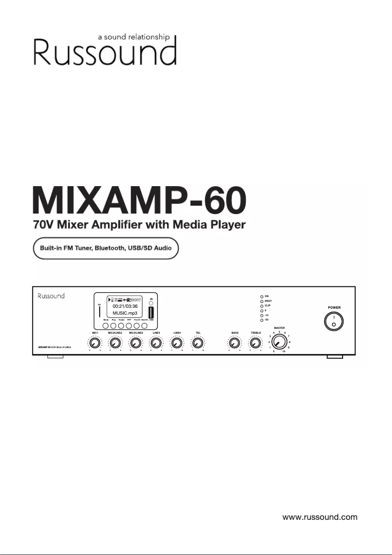 Page n°1 - Manuel utilisateur Russound MIXAMP-60