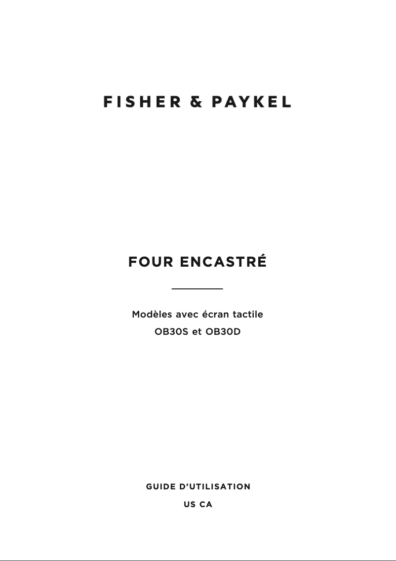 Page n°1 - Manuel utilisateur Fisher & Paykel OB30SDPTDX1