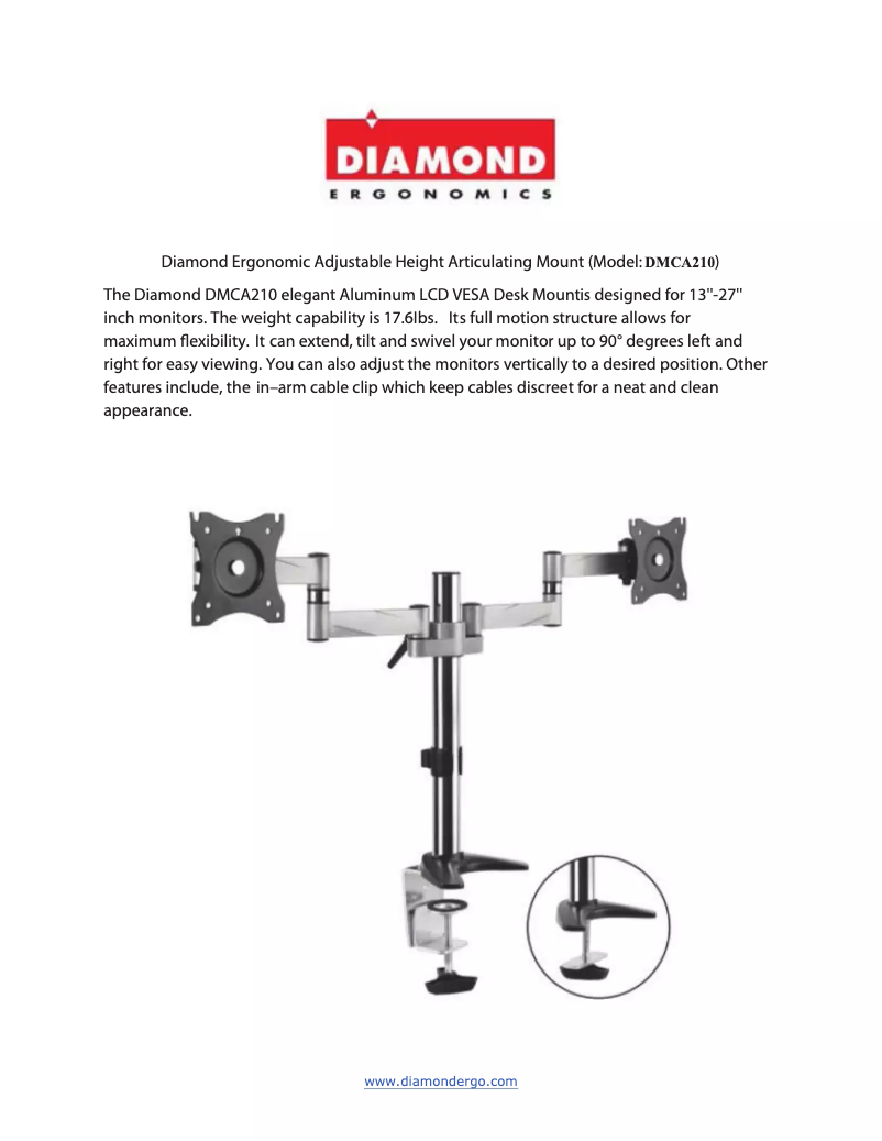 Page 1 de la notice Manuel utilisateur Diamond DMCA210