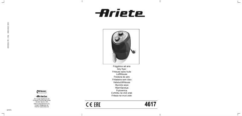 Page 1 de la notice Manuel utilisateur Ariete Airy Fryer Compact 4617