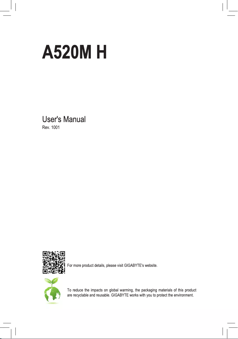 Image de la première page du manuel de l'appareil A520M H