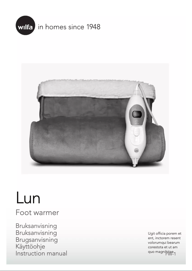 Page 1 de la notice Manuel utilisateur Wilfa Lun FW-1
