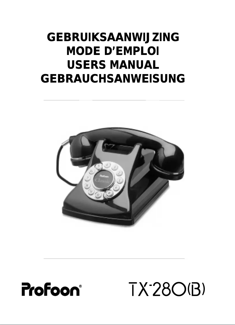 Page 1 de la notice Manuel utilisateur Profoon TX-280