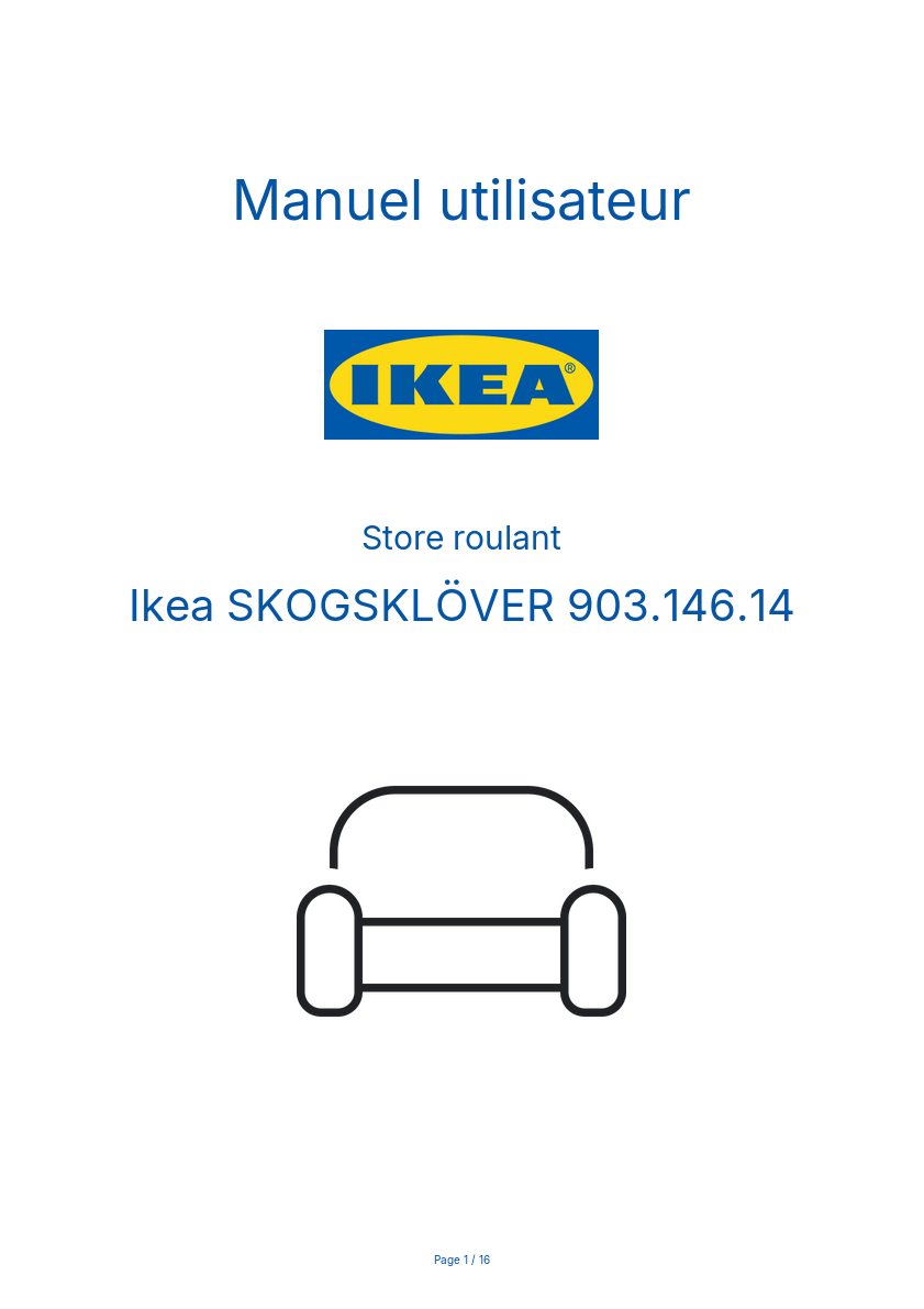 Page 1 de la notice Manuel utilisateur Ikea SKOGSKLÖVER 903.146.14