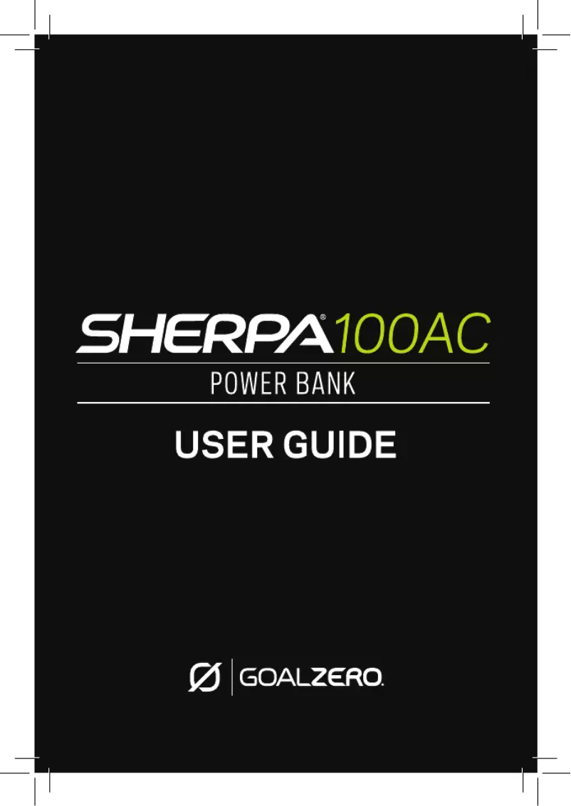 Page 1 de la notice Manuel utilisateur Goal Zero Sherpa 100AC
