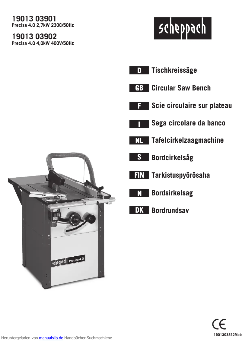 Image de la première page du manuel de l'appareil 1901303902