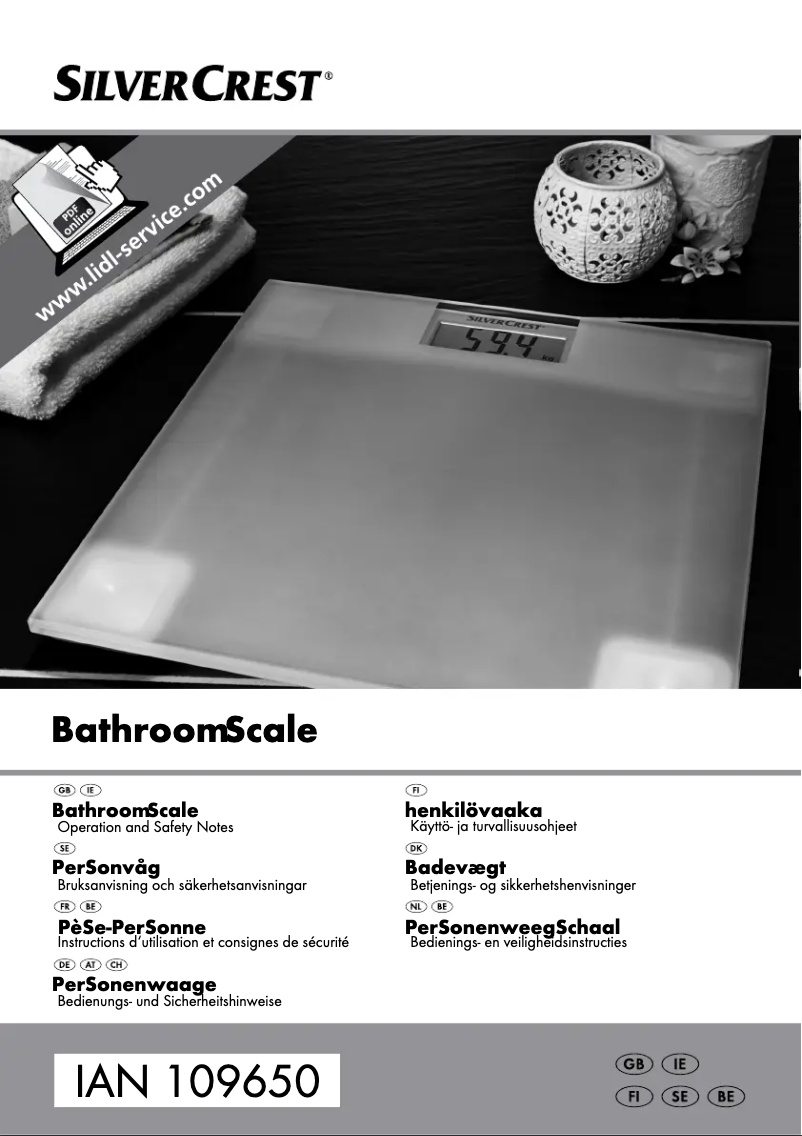 Page n°1 - Manuel utilisateur SilverCrest 109650-14-02