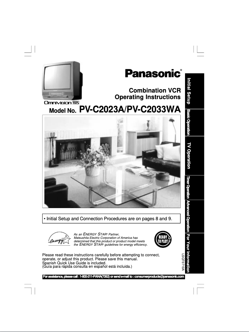 Page 1 de la notice Manuel utilisateur Panasonic PV-C2033