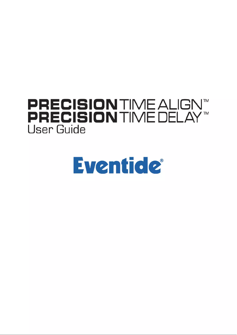 Image de la première page du manuel de l'appareil Precision Time Align