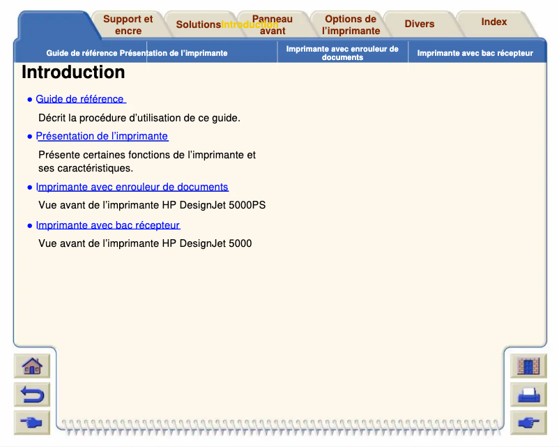 Page n°1 - Manuel utilisateur HP DesignJet 5000