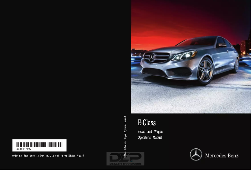 Page 1 de la notice Manuel utilisateur Mercedes-Benz E350 (2016)