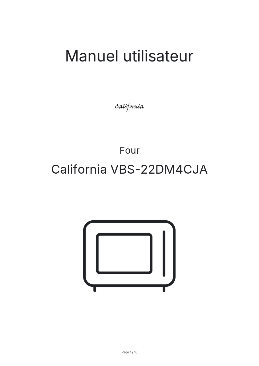 Image de la première page du manuel de l'appareil VBS-22DM4CJA