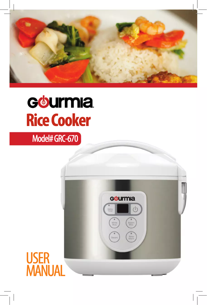 Page n°1 - Manuel utilisateur Gourmia GRC670
