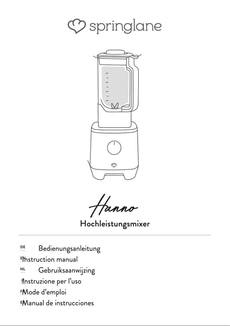 Page 1 de la notice Manuel utilisateur Springlane Hanno