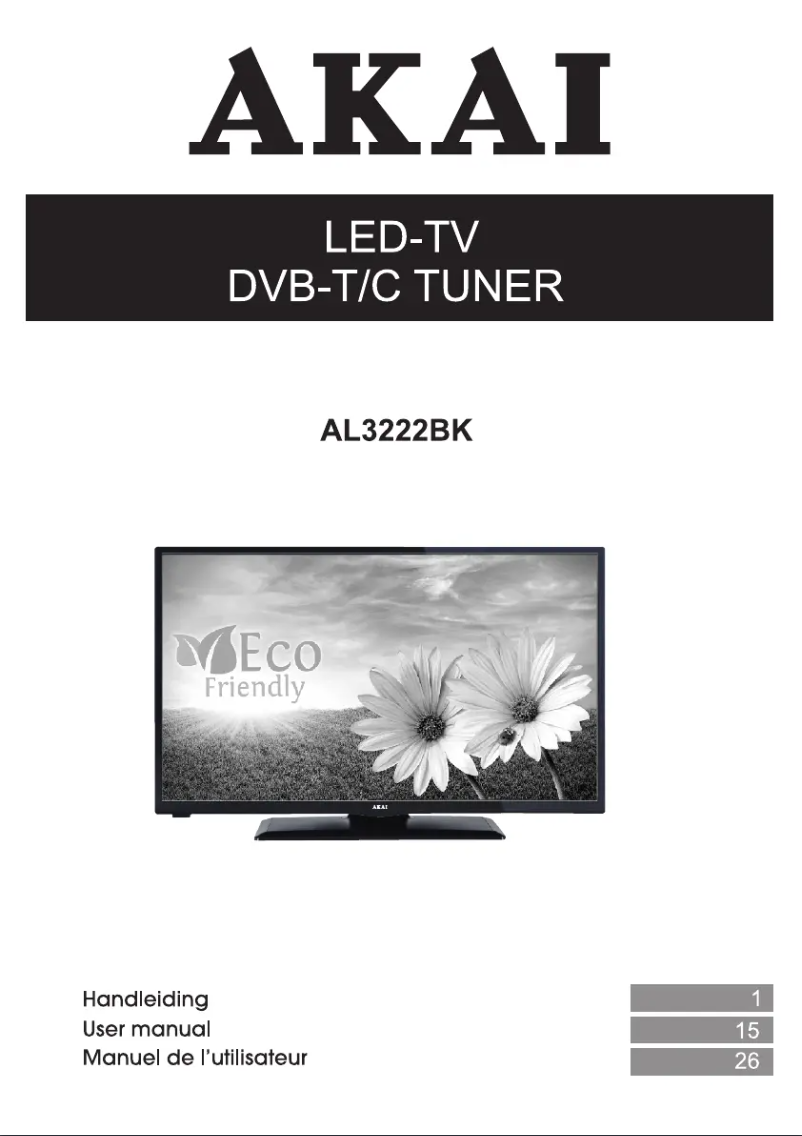 Page 1 de la notice Manuel utilisateur AKAI AL3222BK