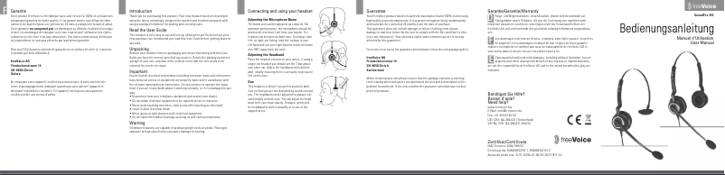 Page 1 de la notice Manuel utilisateur freeVoice SoundPro 355 Duo UNC