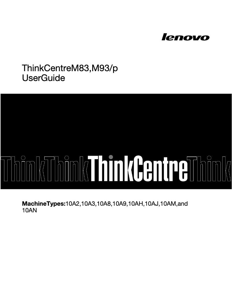 Page n°1 - Manuel utilisateur Lenovo ThinkCentre M83