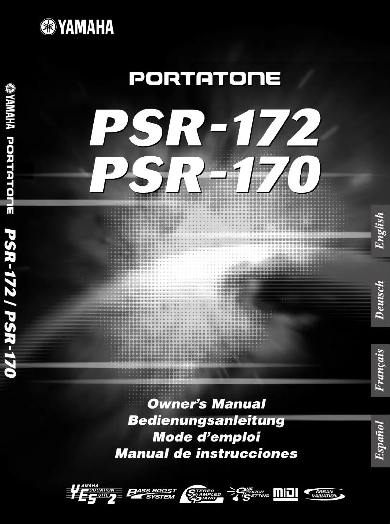 Page 1 de la notice Manuel utilisateur Yamaha Portatone PSR-170