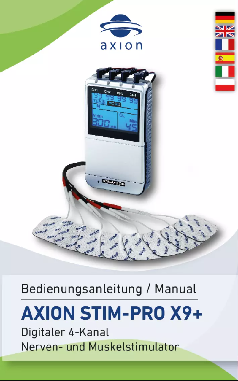 Page 1 de la notice Manuel utilisateur Axion STIM-PRO X9+
